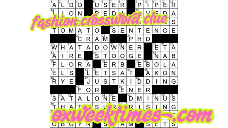 fashion crossword clue